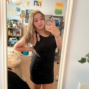 Black Lace Mini Dress